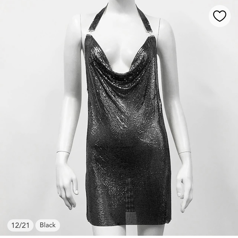 Black Metallic Party Dress